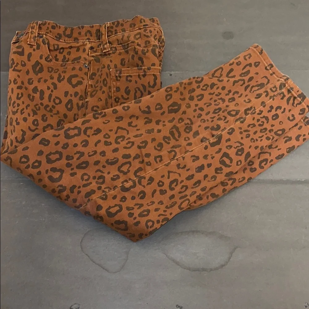 Universal Thread Womens 0/25R Vintsge Straight Leg Jeans Brown Leopard - Picture 1 of 14